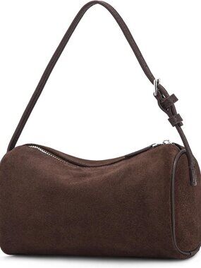 Genuine Leather Crossbody Bag: Small Barrel Purse for Women